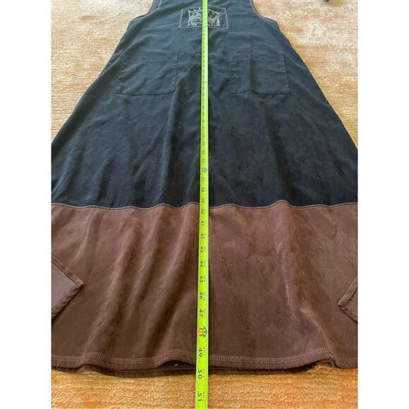 Vintage California Concepts Maxi Dress Black Brown Sleeveless Giraffe Size 14 - Picture 6 of 7